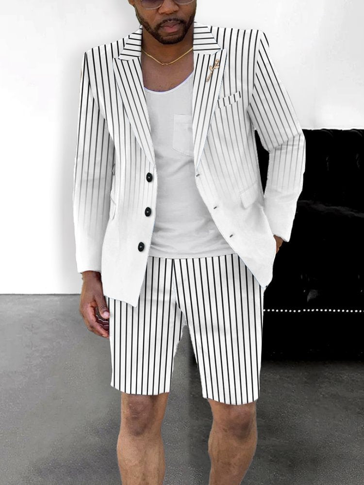 British Style Casual Gradient Color Suit Shorts Suit Men