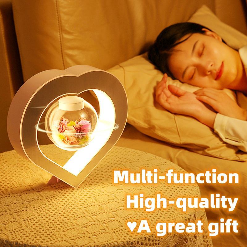 Regalo del día de San Valentín Corazón Mesa flotante LED Luz de noche Levitación magnética Lámpara creativa Lámpara de escritorio Decoración del hogar