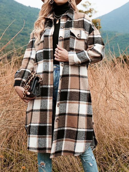 Checkered Trench Coat Jacket HEBWS4C3NH