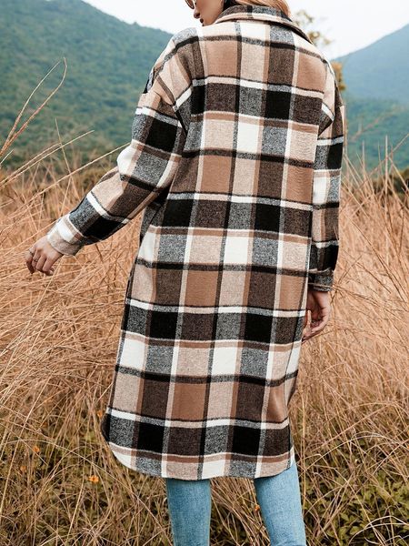 Checkered Trench Coat Jacket HEBWS4C3NH