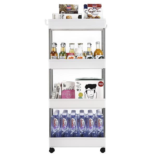 4-ply Plastic Storage Trolley Wide Version - White