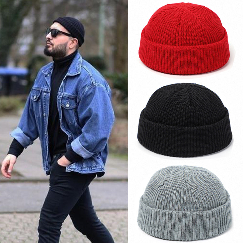 Gorros de punto para mujer, gorro de lana para hombre, gorro retro de invierno