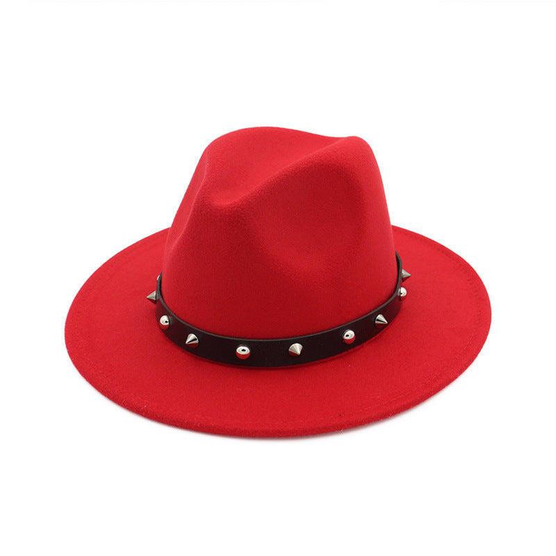 Accessoires de rivets de nouveau style haut-de-forme pour hommes et femmes chapeaux en laine