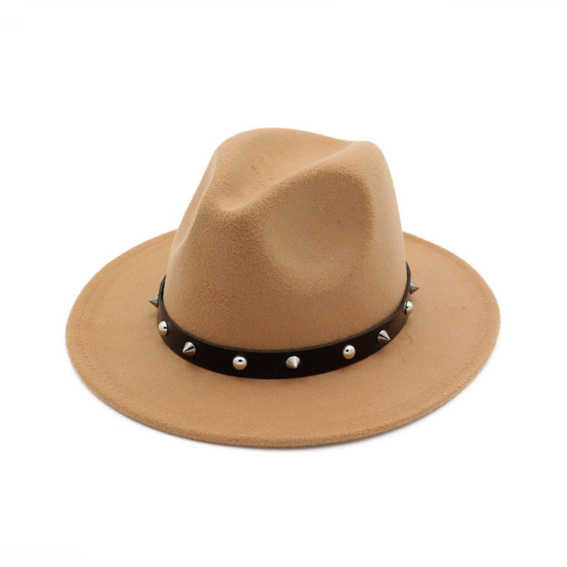 Accessoires de rivets de nouveau style haut-de-forme pour hommes et femmes chapeaux en laine