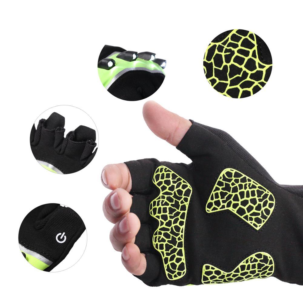 Fingerless Outdoor Sports Bike Lighting Gloves