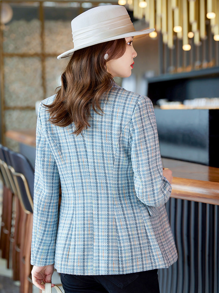 Plaid Suit Coat For Women