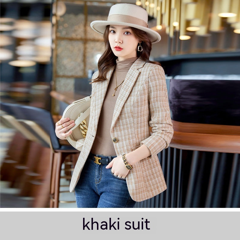 Plaid Suit Coat For Women