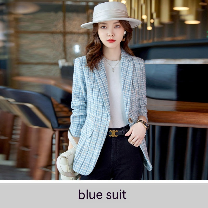 Plaid Suit Coat For Women