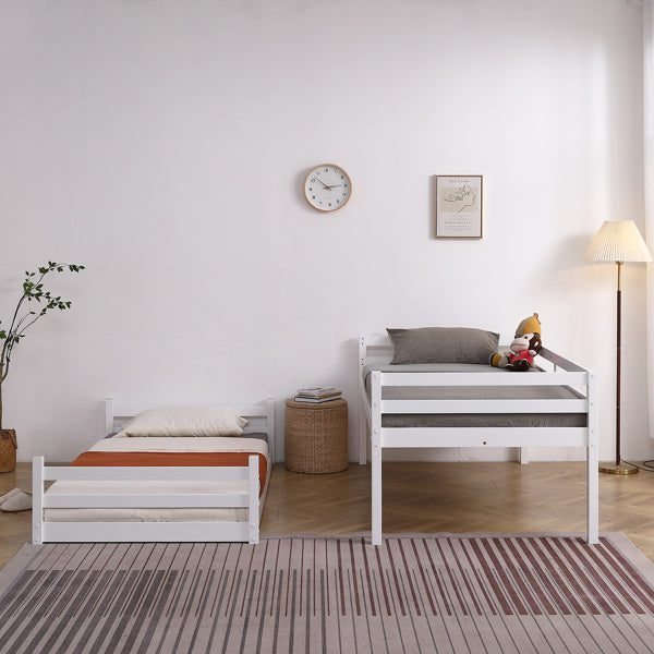 Twin Wooden Bed Can Be Split Into Single-layer Beds