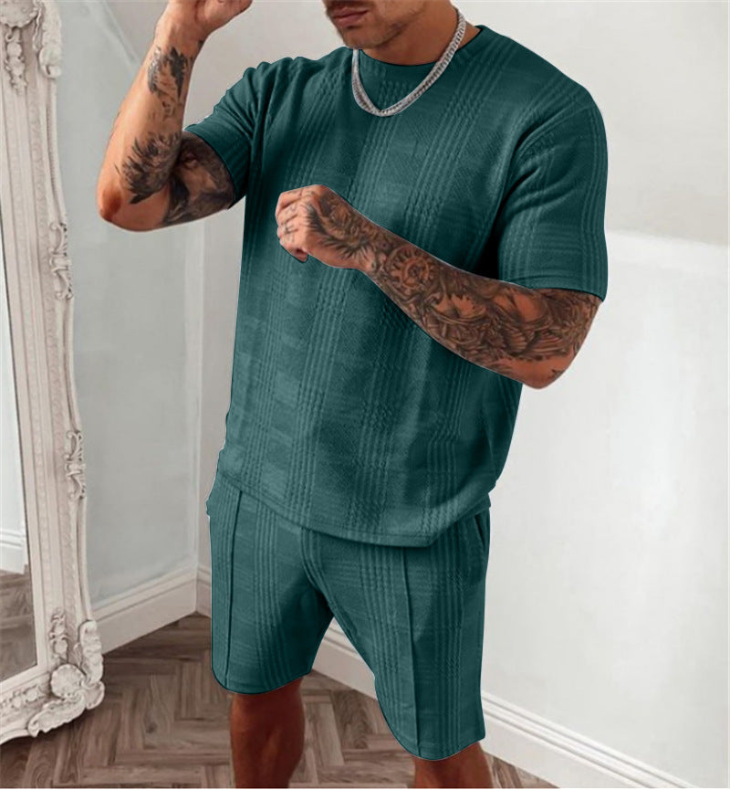 Men's Sports And Leisure Suit AliExpress Short Sleeve Shorts Suit