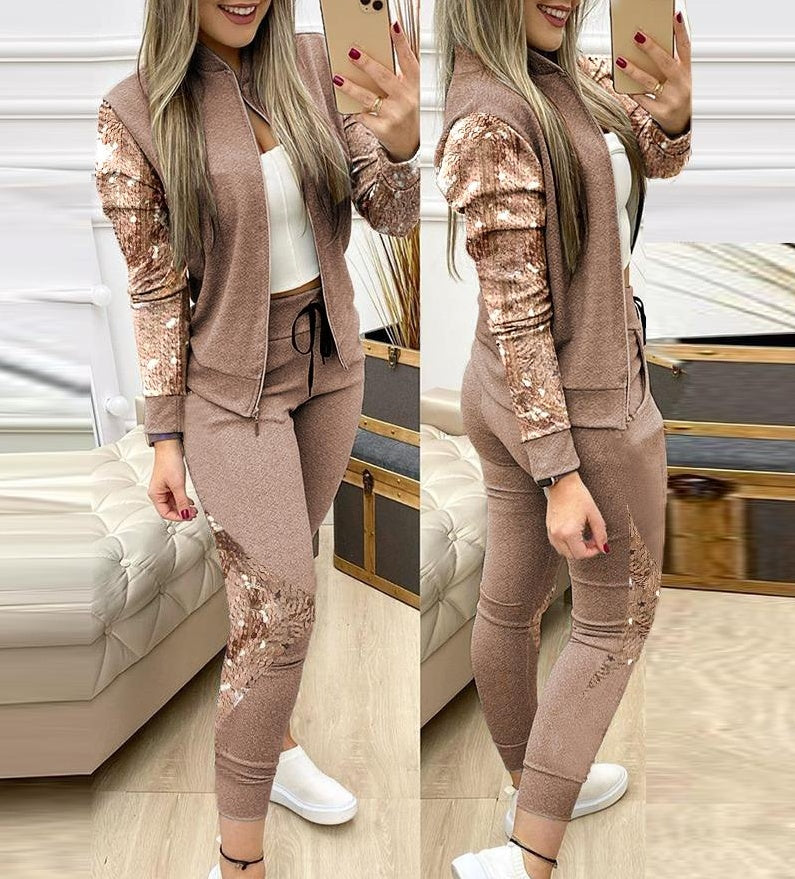 Stitching plaid casual suit