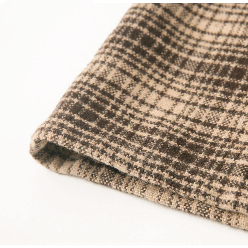 Casual atmospheric plaid wrap hip skirt