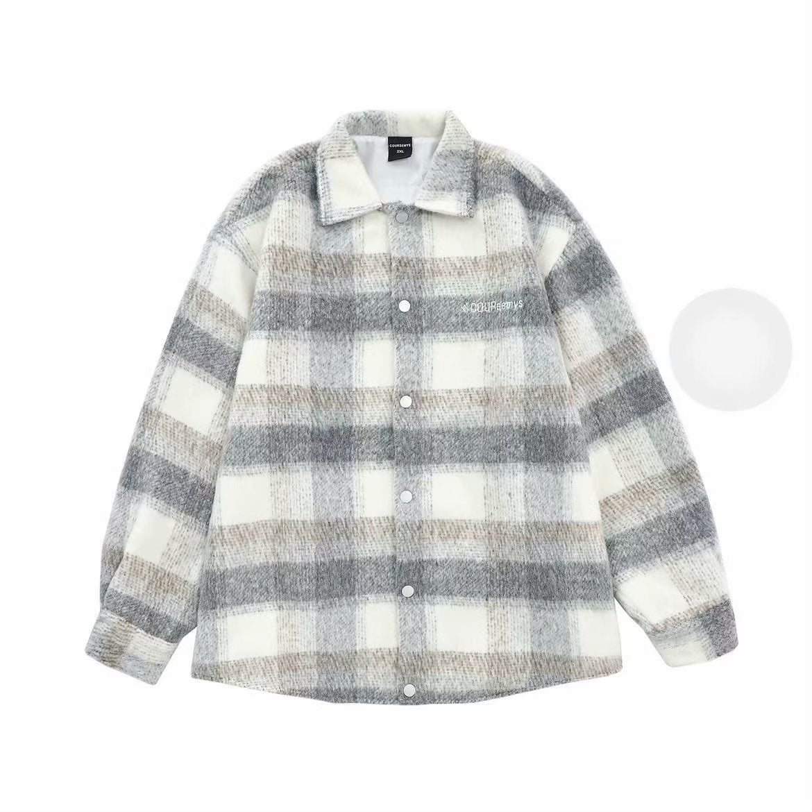 Niche Woolen Plaid Jacket Vintage