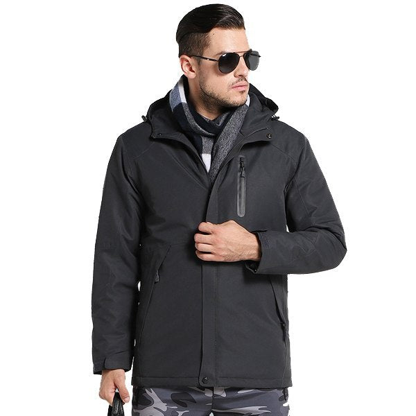 Men Women Winter Thick USB Heating Cotton Jacket Outdoor Waterproof Windbreaker Hiking Camping Trekking Climbing Coats