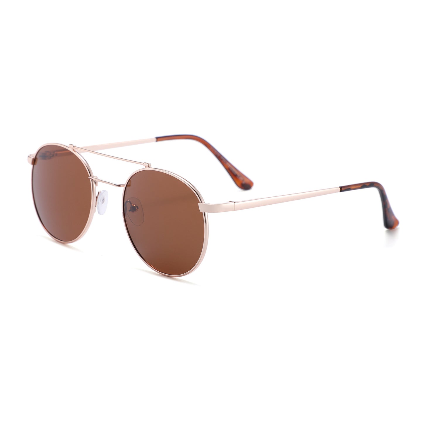 Metal Frame Sunglasses Double Bridge Polarized Circular