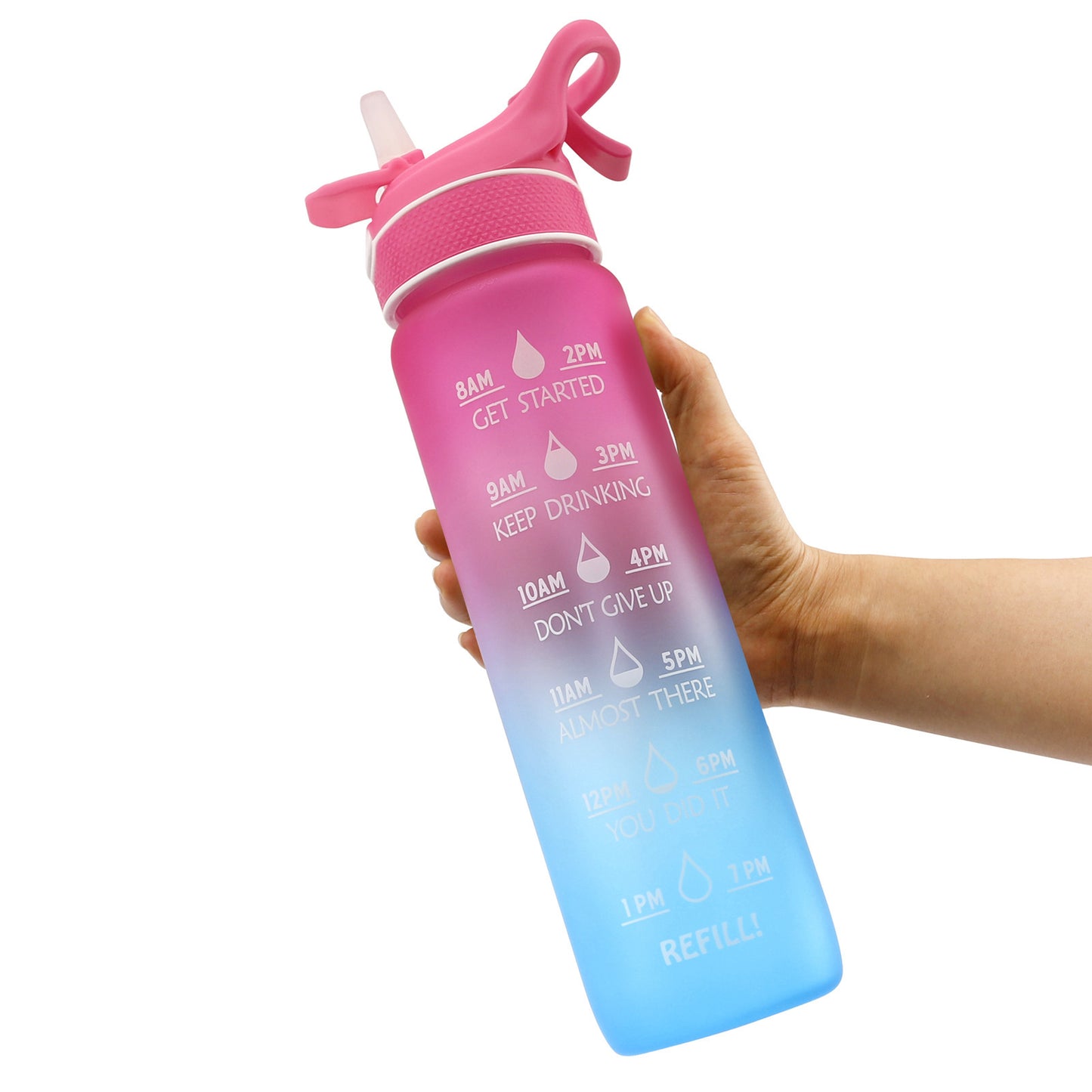 Sports Water Bottle with Straw & Bounce Cover – Leak-Proof Space Cup for Gym