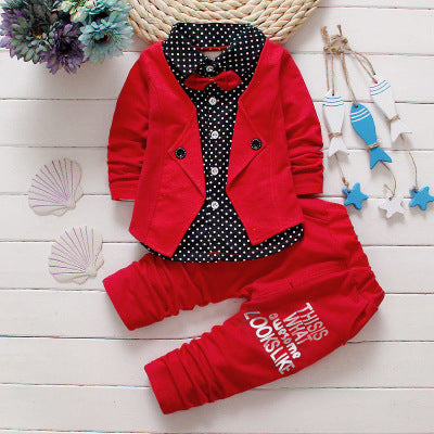 Children's Children's Suit Bow tie Sweater Small Trousers