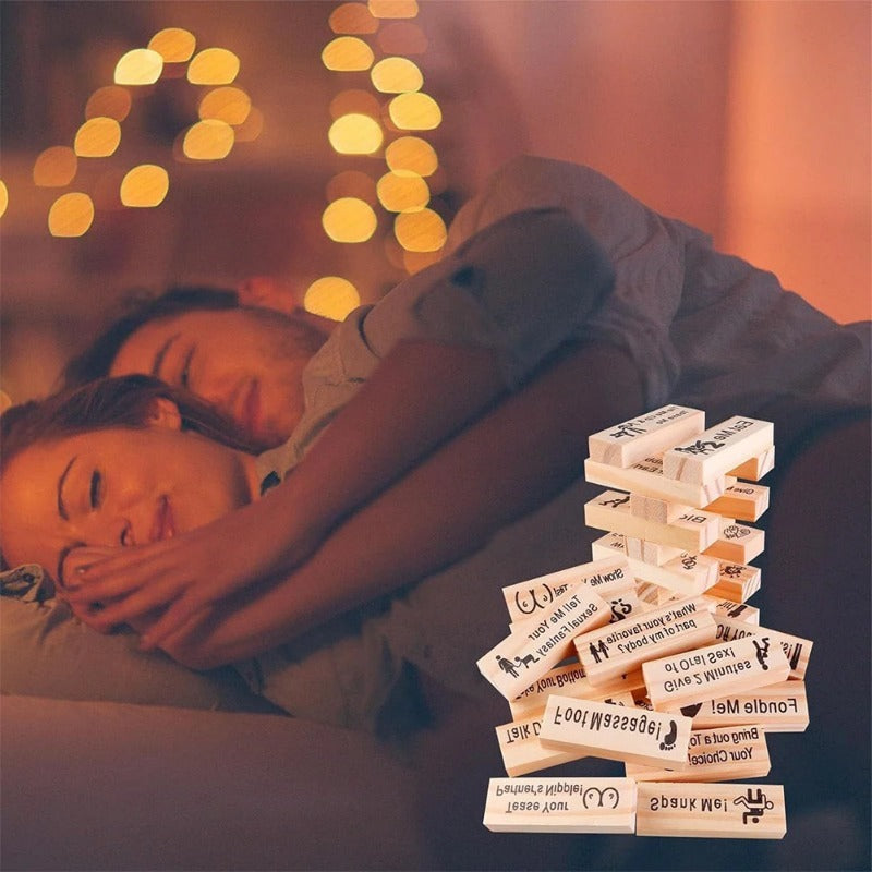 Couple Game Night Intimacy Block Tower Jenga Game Valentine Tumbling Tower Stacking Blocks Game Party Interactive Games 18