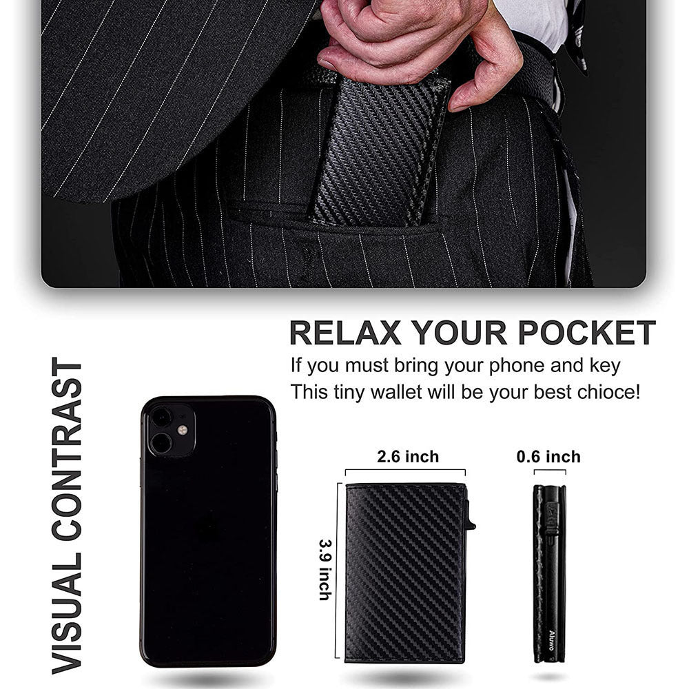 Anti-theft Swiping Pop-up Card Holder Multi-function Business Men Wallet Positioning Tracker Card Holder