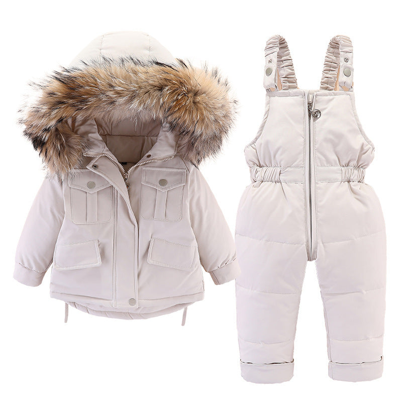 Trajes de chaqueta de plumón de invierno para niños y niñas.