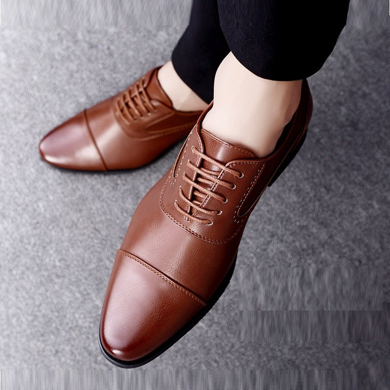 Zapatos casuales de cuero de tendencia de moda simple para hombres