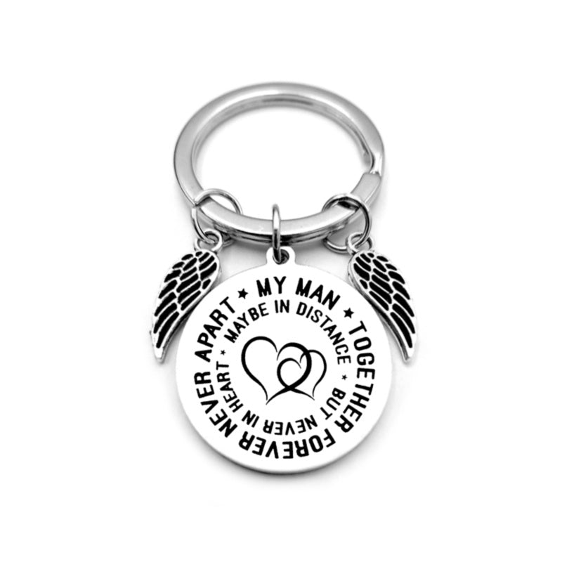 Angel Wings Heart To My Son Inspirational Keychain