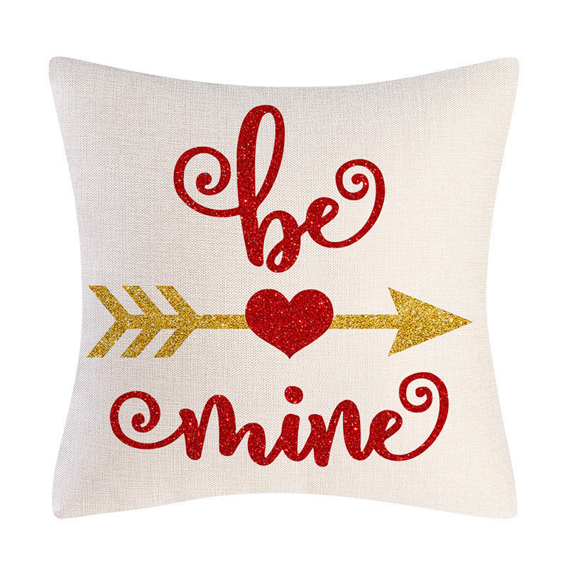 Valentine's Day Linen Pillowcase Holiday Gift