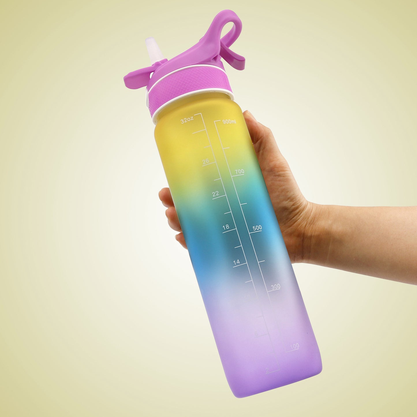 Sports Water Bottle with Straw & Bounce Cover – Leak-Proof Space Cup for Gym