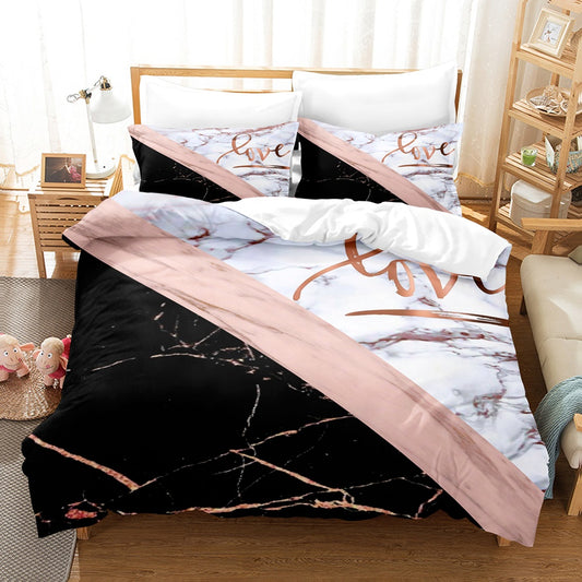 Three Art Marble Home Textile Linen Sheets