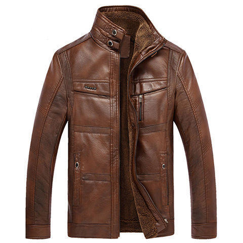 Middle Aged Men Fashion PU Jacket