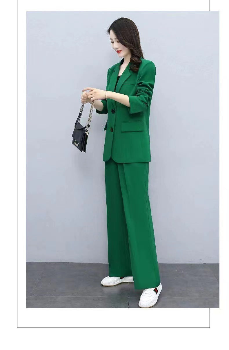 Business Suit Wide Leg Pants Two-piece Suit For Women