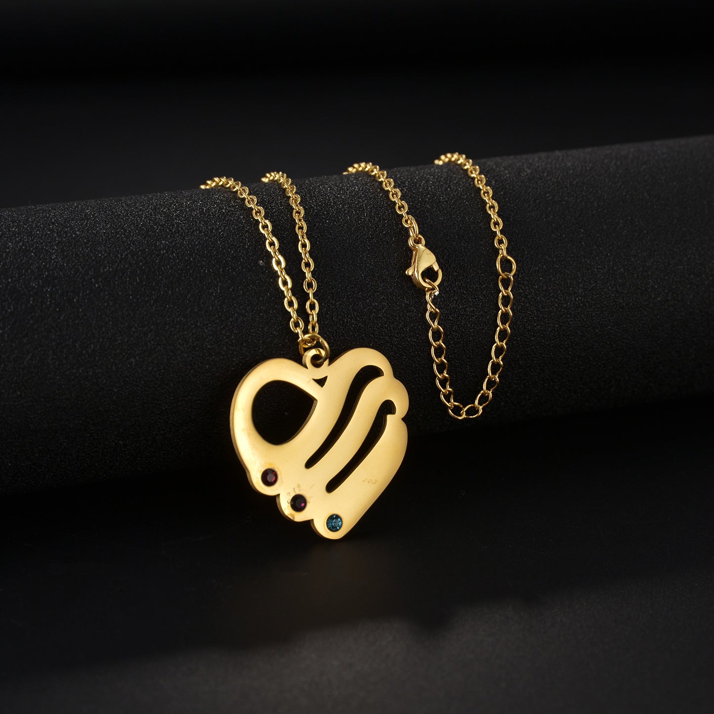 18k Gold Stainless Steel Heart-shaped Pendant Necklace For Women In Europe And America