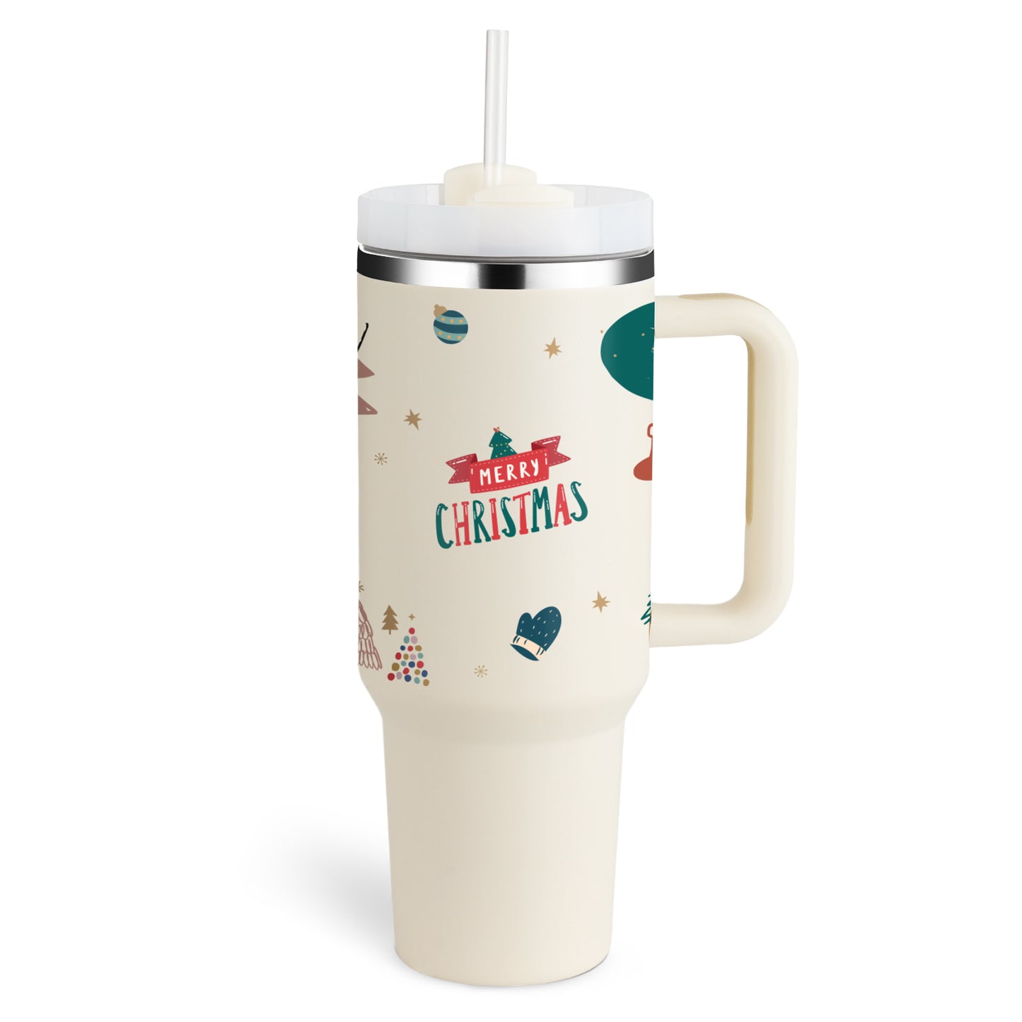 Gobelet de 40 oz avec poignée en paille isolée, tasse à café sous vide anti-déversement en acier inoxydable avec couvercle, tasse conique, cadeaux pour les amoureux de la Saint-Valentin, convient pour la voiture, la salle de sport, le bureau, les voyages