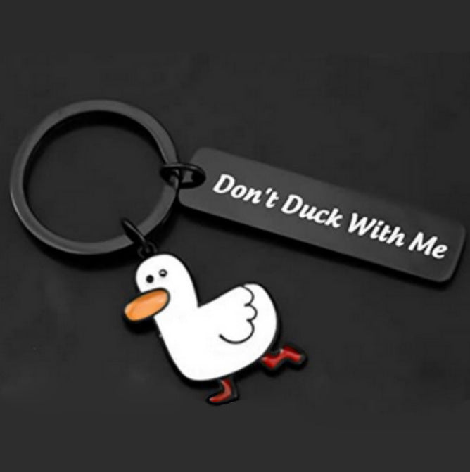 Cadeau d'amoureux drôle Canard Love You Mignon Canard Jeu de mots Porte-clés Couples Bijoux Cadeau de Saint-Valentin pour petit ami Petite amie