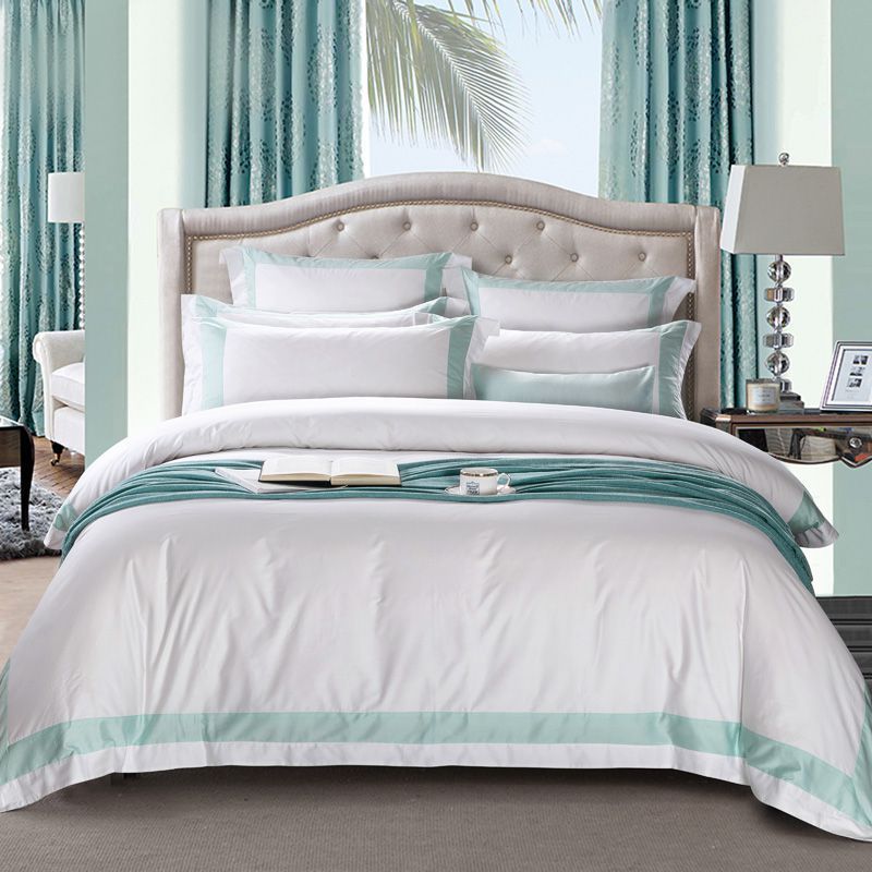 White four-piece hotel bedding cotton pure cotton European-style