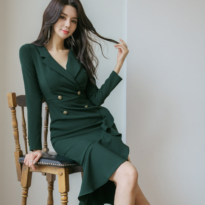 Robe sirène blazer verte 