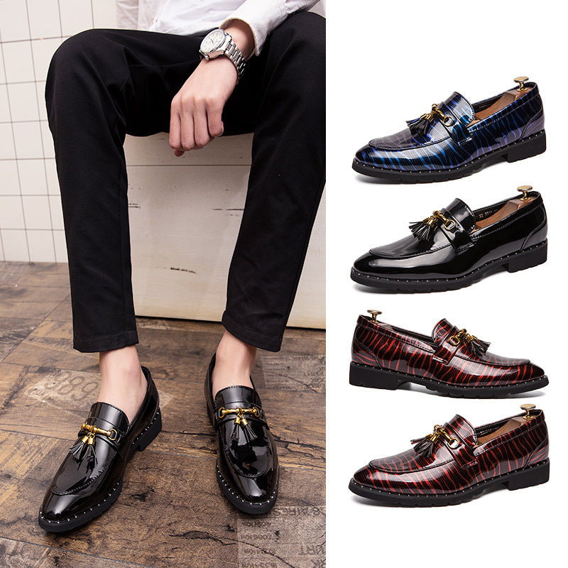 Chaussures pointues en cuir pour hommes de style britannique et coréen