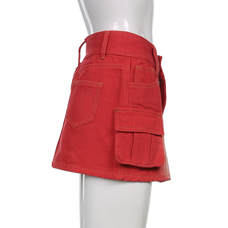 Spicy Girls Belt Wash Wrap Hip Skirt