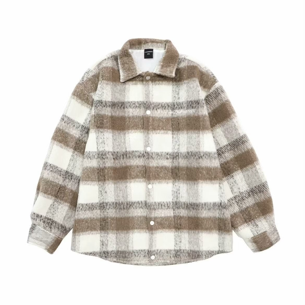 Niche Woolen Plaid Jacket Vintage