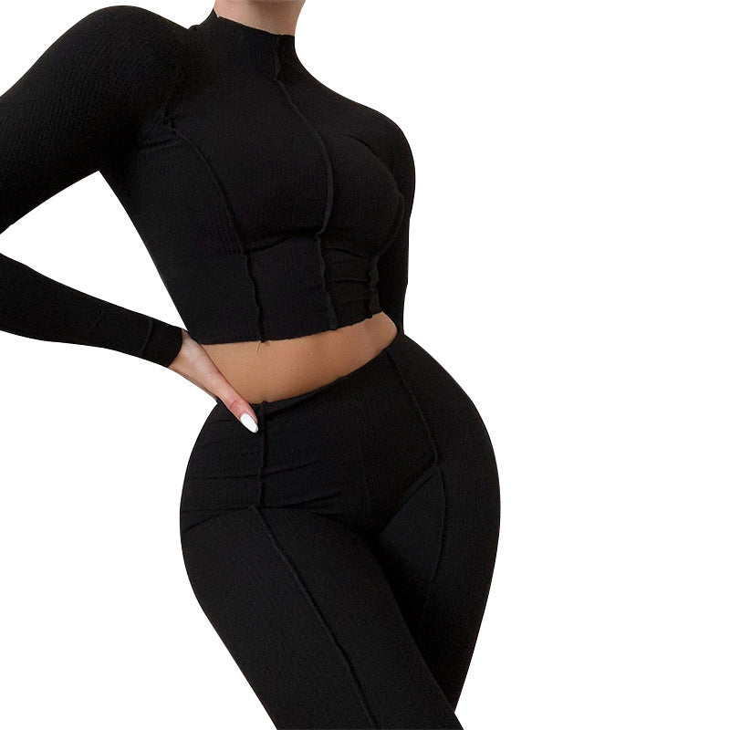 Reverse Wear Design Sense High Waist Slim Breathable Leisure Sports Suit