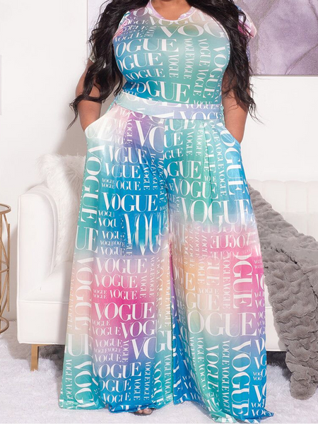 Summer bright color vogue Printed Two-Piece Set  HCZ7NQ6PHN