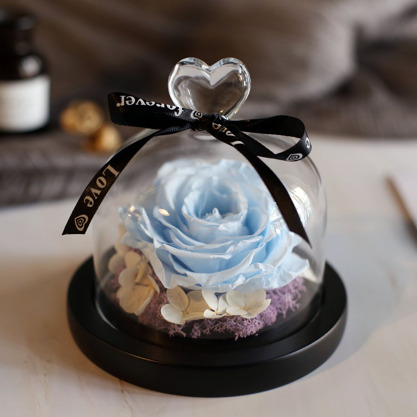 Valentine's Day Birthday Gift Gift Box Glass Cover Big Rose Immortal Flower