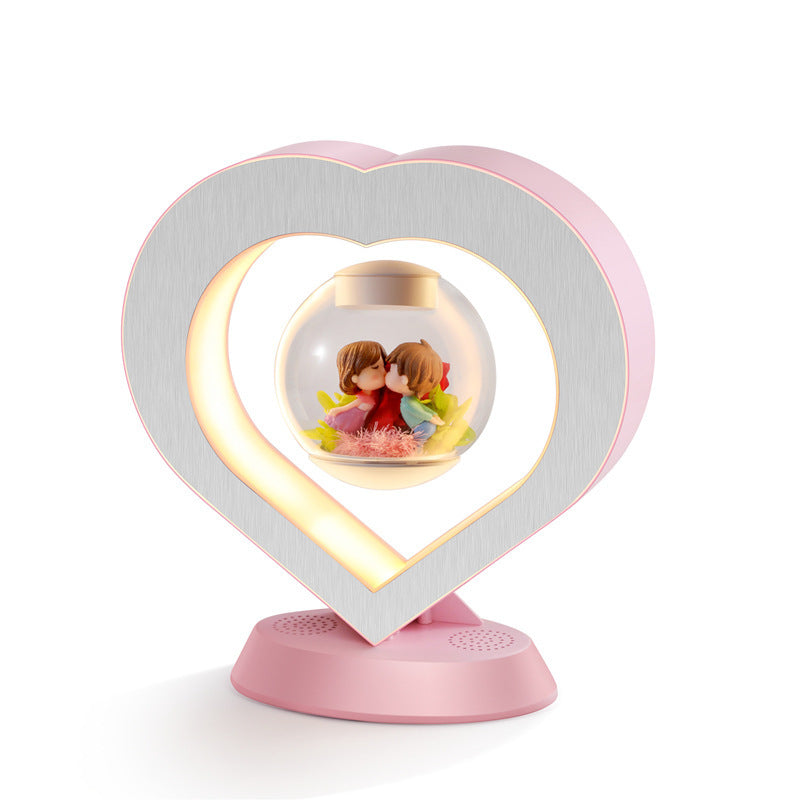 Lampe de table flottante à LED en forme de cœur, cadeau de Saint-Valentin, lampe de bureau créative à lévitation magnétique, décoration d'intérieur