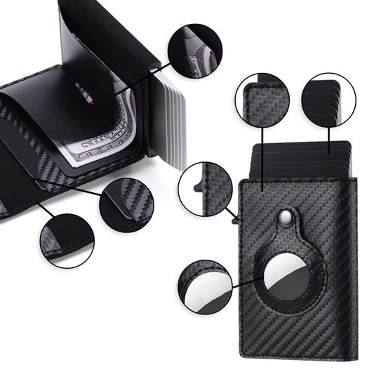 Anti-theft Swiping Pop-up Card Holder Multi-function Business Men Wallet Positioning Tracker Card Holder