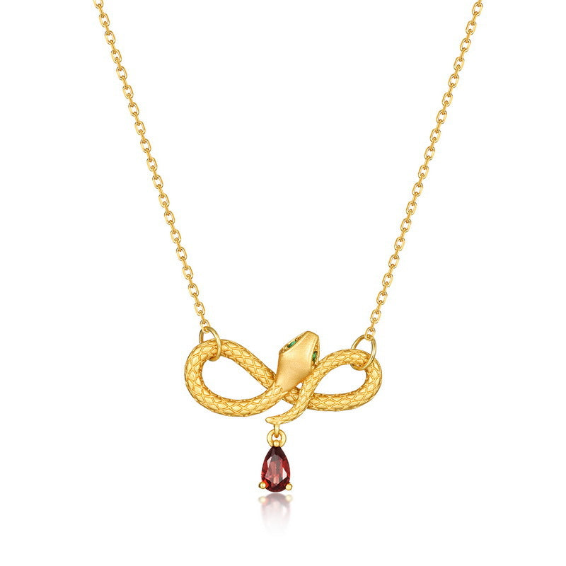 Fashion Personality Zodiac Gold Snake Necklace