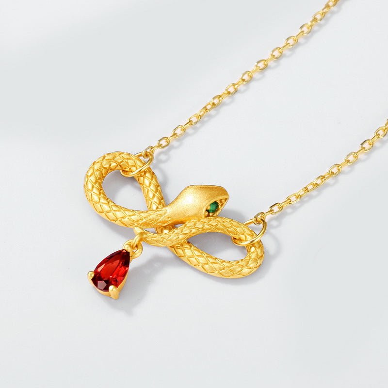 Fashion Personality Zodiac Gold Snake Necklace