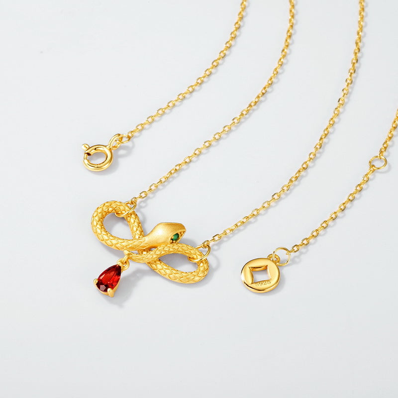 Fashion Personality Zodiac Gold Snake Necklace