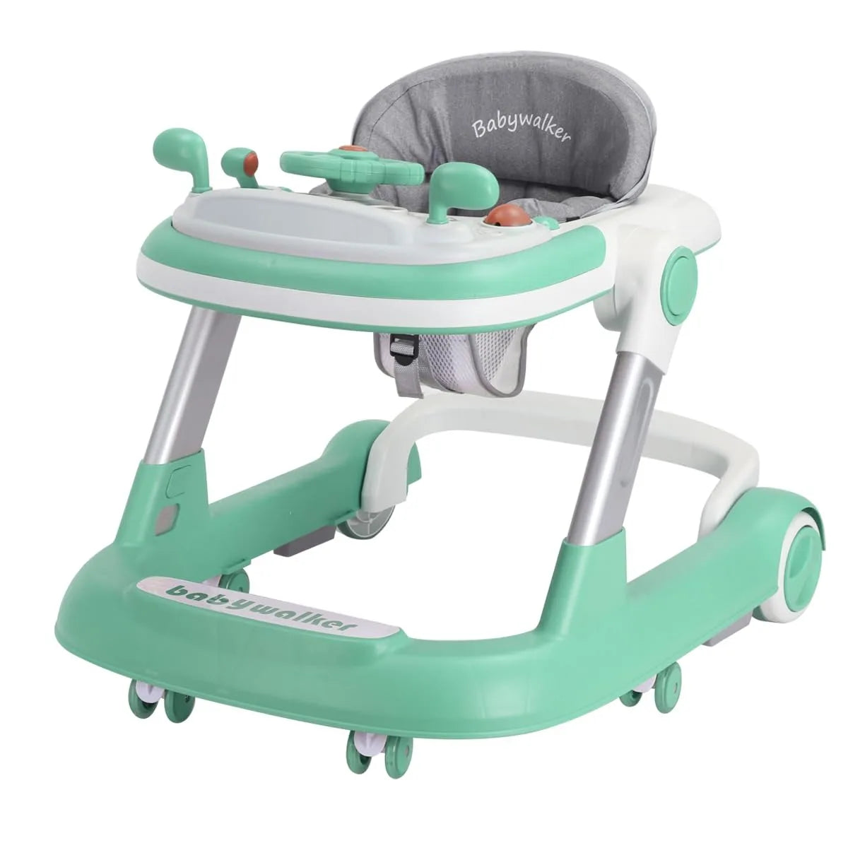 UBRAVOO 2in1 Toddler Push Baby Walker, with Removable Feeding Tray and Music Tray, Foldable Activity Walker for 6-18 Months