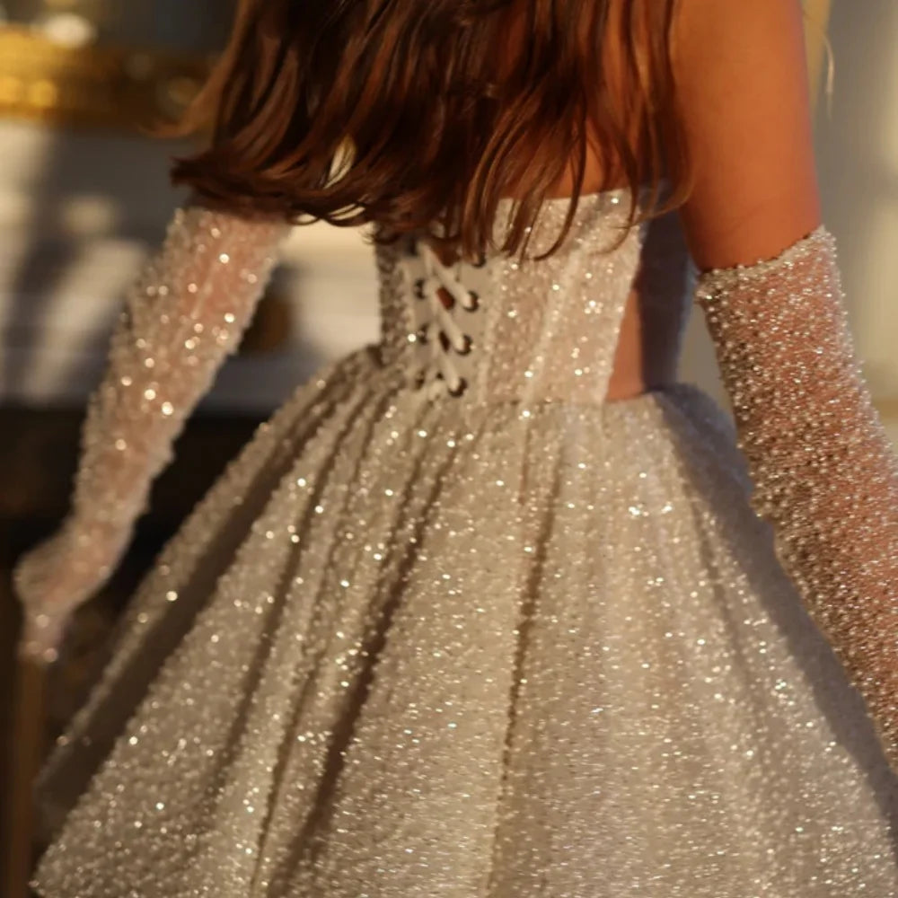 Amanda Customized White Beaded Glove Ball Gown فساتين حفلة موسيقية A-line Strapless Serene Hill Dresses Prom After Party 2024