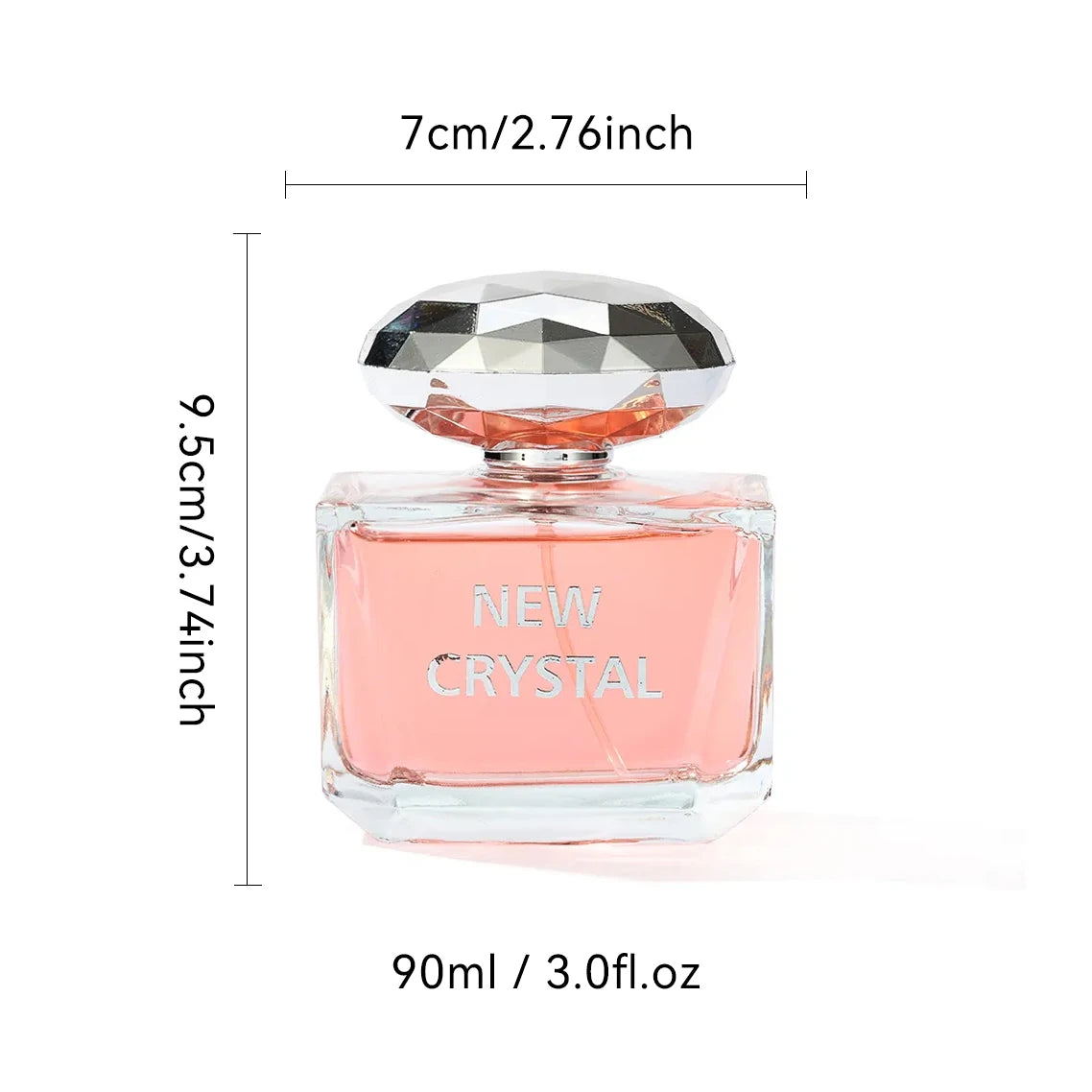 100ML 3.4FL.OZ New Crystal Long-lasting Perfumes for Women, Fruity Floral Notes Eau de Parfum, Fresh Citrus Aquatic Fragrance